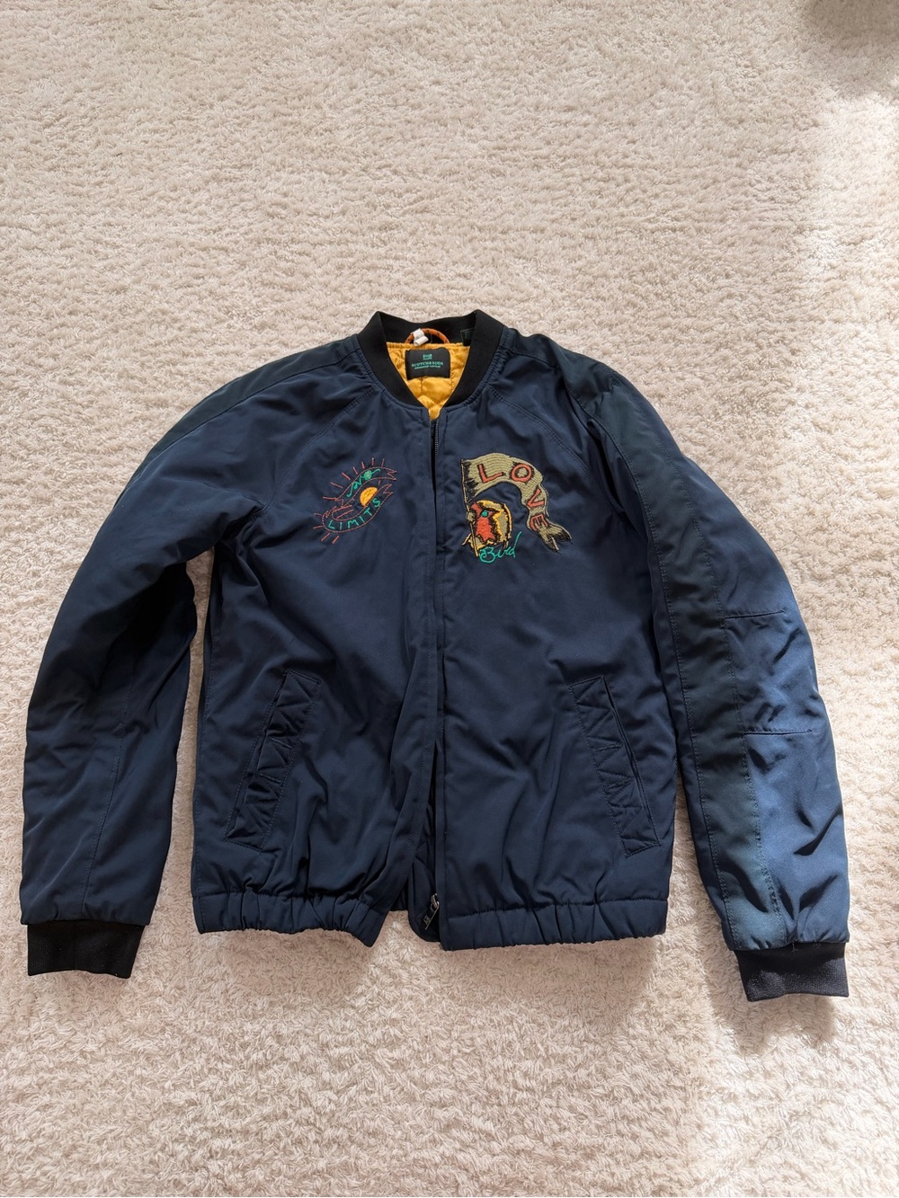 Scotch & Soda quilted embroidered bomber jacket